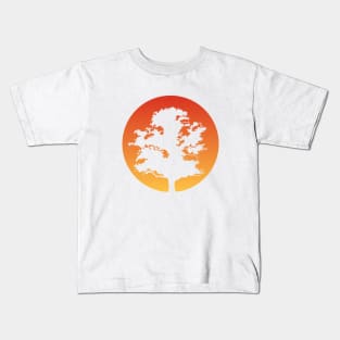 Elegant Tree Silhouette and The Sun III Kids T-Shirt